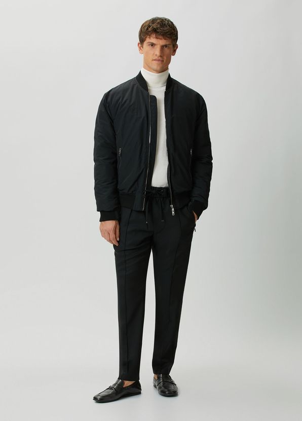 Dolce&Gabbana Black Waist Corded Wool Trousers - 1