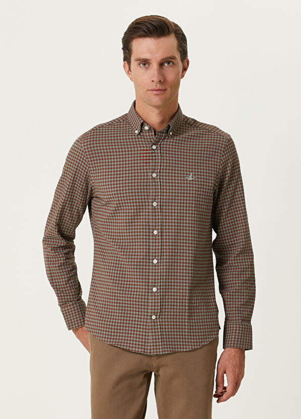 Beymen Club Comfort Fit Yeşil Kare Desenli Gömlek - 1