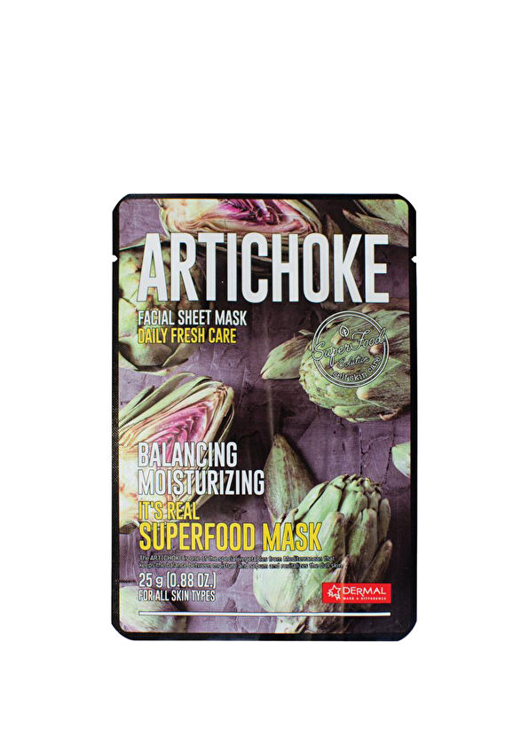 Dermal Artichoke Facial Sheet Mask Balancing & Moisturizing Artichoke Face Mask 25g - 1