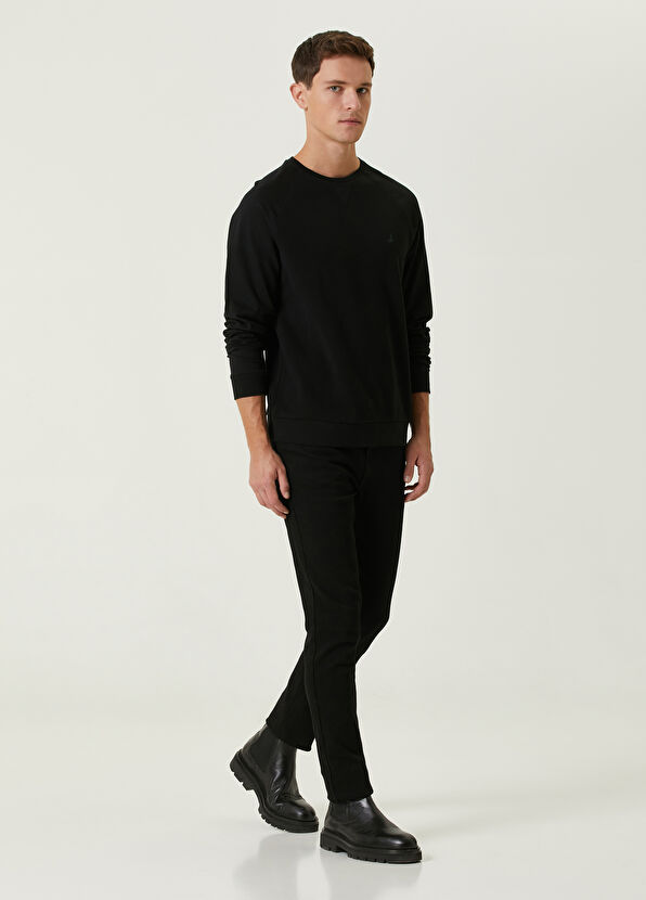 Beymen Club Siyah Çift Dokulu Uzun Kollu T-shirt - 3