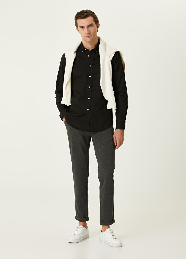 Comfort Fit Siyah Gabardin Dokulu Gömlek Beymen Club Comfort Fit Siyah Gabardin Dokulu Gömlek - 3