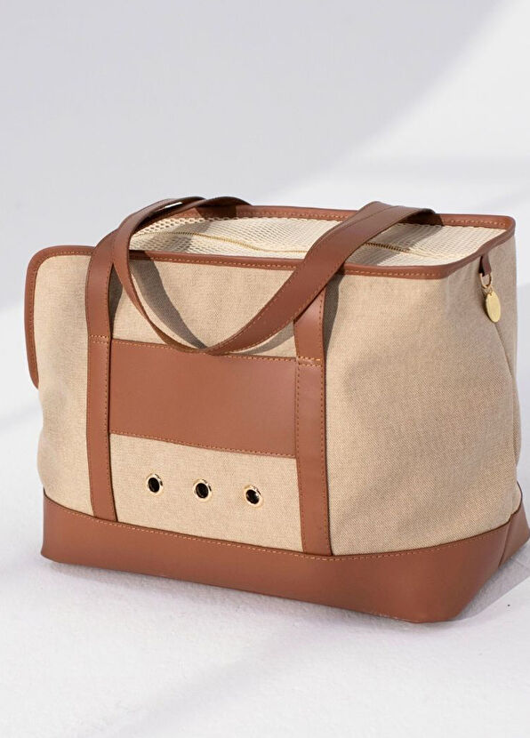 Zoe Pet Atelier Tan Leather Dog Carrier Bag - 2