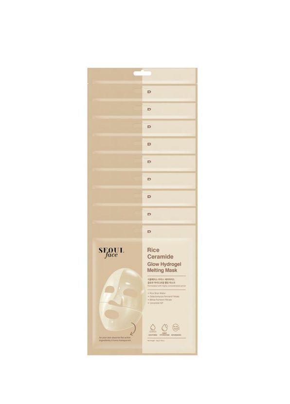 Dermal Seoul Face Pirinç Seramid Hidrojel Nemlendrici Eriyen Kore Maskesi 10 x 34 gr  - 1