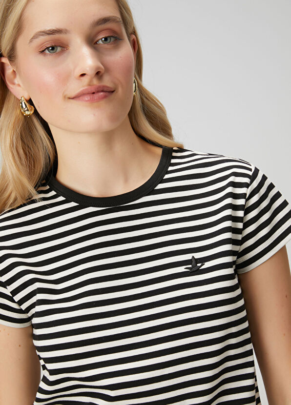 Beymen Club Siyah Beyaz Çizgili T-shirt - 2