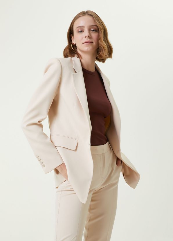 Beymen Club Bej Krep Blazer Ceket - 1