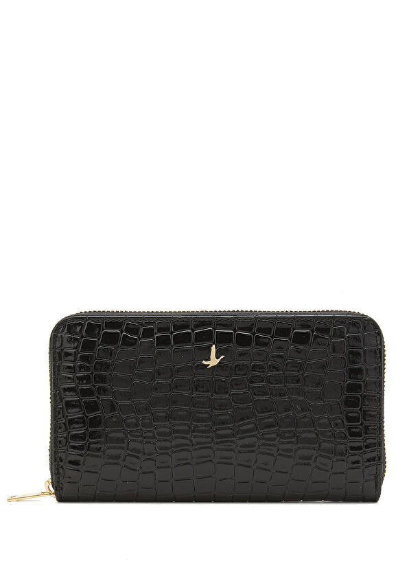 Beymen Club Siyah Logolu Büyük Kadın Deri Cüzdan - 1