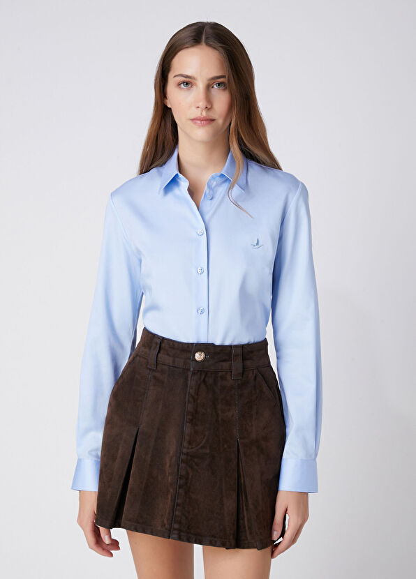 Beymen Club Slim Fit Non-Iron Mavi Gömlek - 1