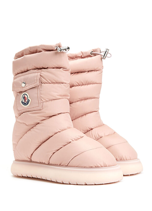 Moncler Pembe Logolu Kadın Puff Kar Botu - 2