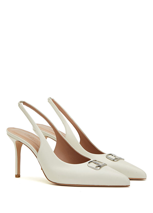 Beymen Club Ekru Deri Topuklu Ayakkabı - 2