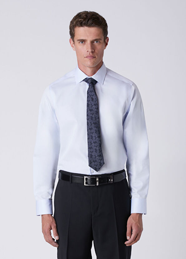 Beymen Club Comfort Fit Mavi Non-iron Twill Gömlek - 1