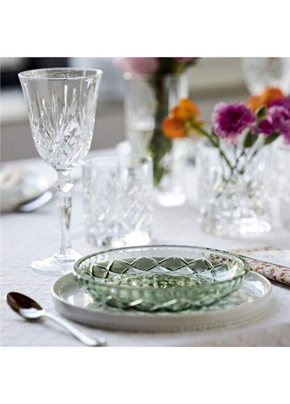 Lyngby Glas Sorrento Asian Green Glass Set of 4 Plates - 4