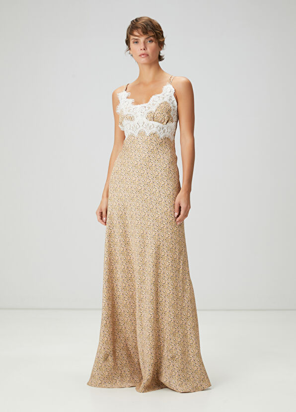 Beymen Club Pink Floral Lace Maxi Dress - 1