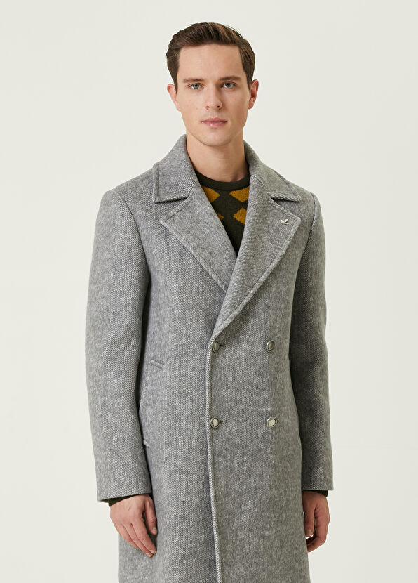 Beymen Club Gray Flannel Coat - 1