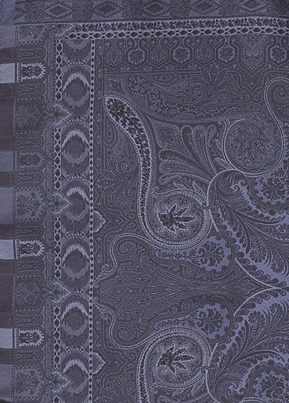 Etro Lacivert Desenli İpek Poşet Mendil - 2