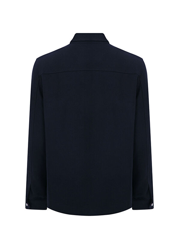 The B Navigli Lacivert Yünlü Normal Fit İnce Ceket - 2