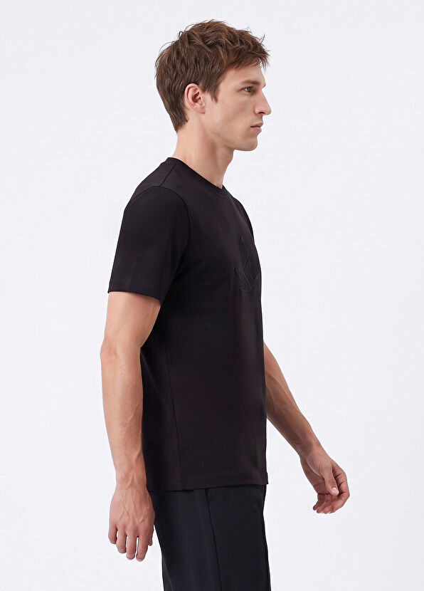 Beymen Club Relax Fit Siyah Kaz Artwork Nakışlı T-shirt - 4