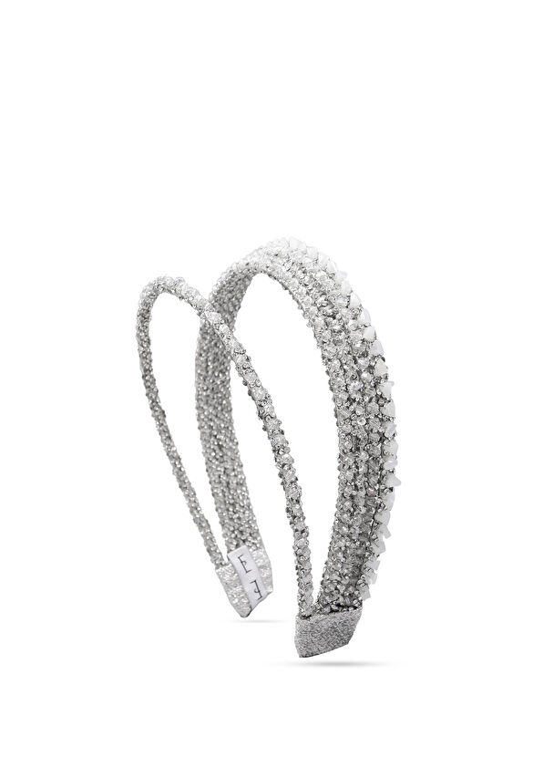 Eli Peacock Romantica Gümüş Kristal Taşlı Kadın Taç - 1