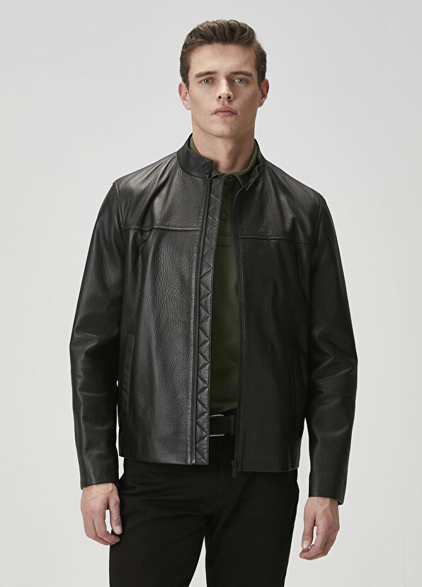 Beymen Club Black Leather Jacket - 4
