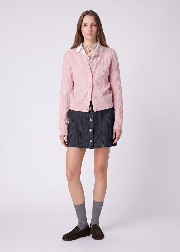 Beymen Club Pink Cable Knit Cardigan - 2