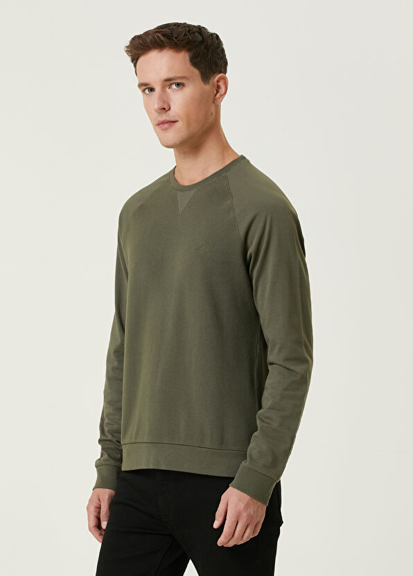 Beymen Club Açık Haki Çift Dokulu Uzun Kollu T-shirt - 4