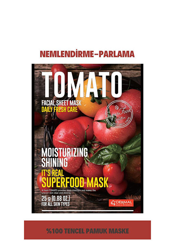 Dermal Tomato Facial Sheet Mask Radiant & Moisturizing Tomato Mask 25 gr - 2