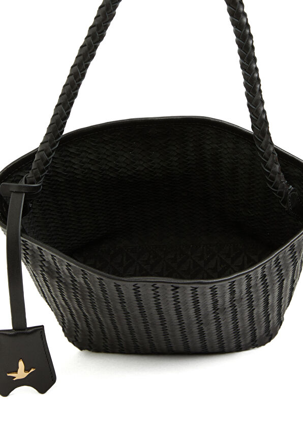 Beymen Club Siyah Örgü Kadın Deri Çanta - 4