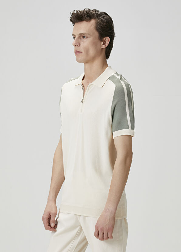 Beymen Club Krem Polo Yaka Kısa Kollu Triko - 4