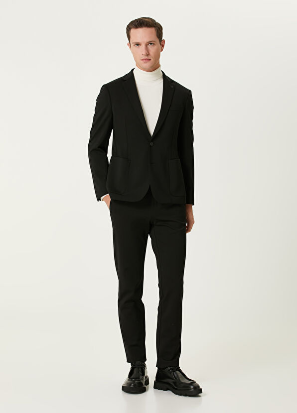 Black Waist Corded Chino Pants Beymen Club Black Waist Corded Chino Pants - 1