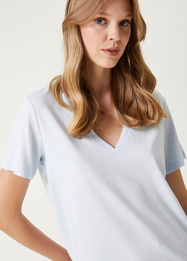 Beymen Club Light Blue Basic T-Shirt - 2