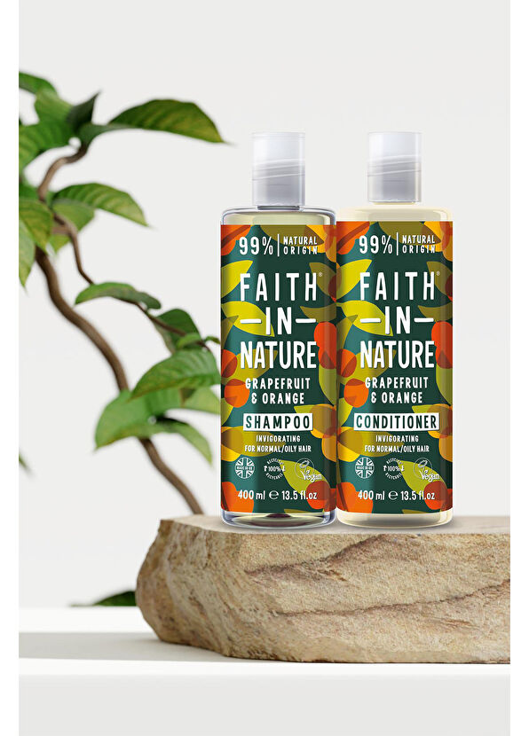 Faith In Nature Greyfurt Portakal %99 Doğal Tazeleyici Saç Kremi ve Şampuan 2 x 400 ml - 2