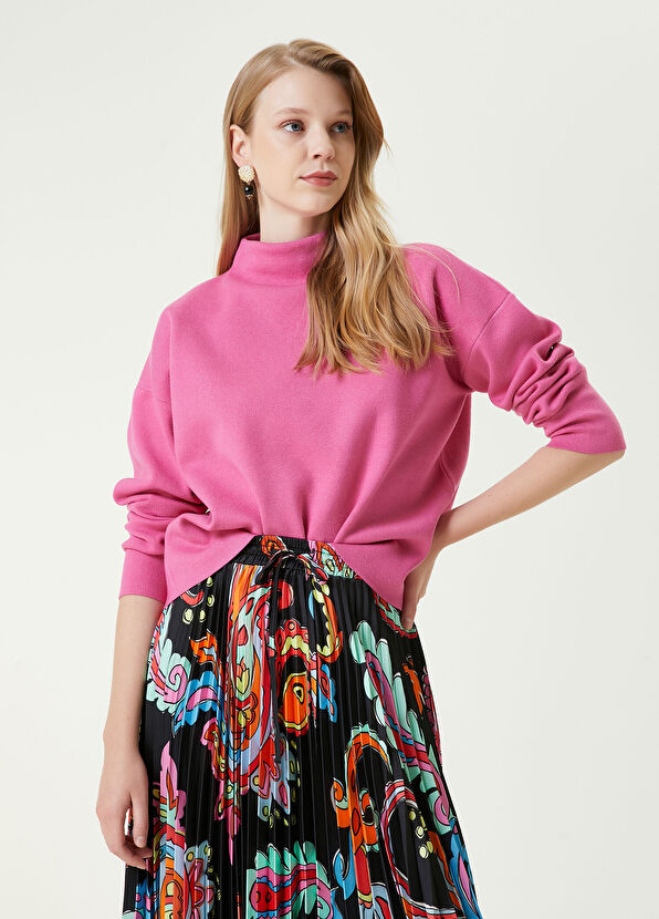 Beymen Club Pembe Dik Yaka Kısa Basic Kazak - 1