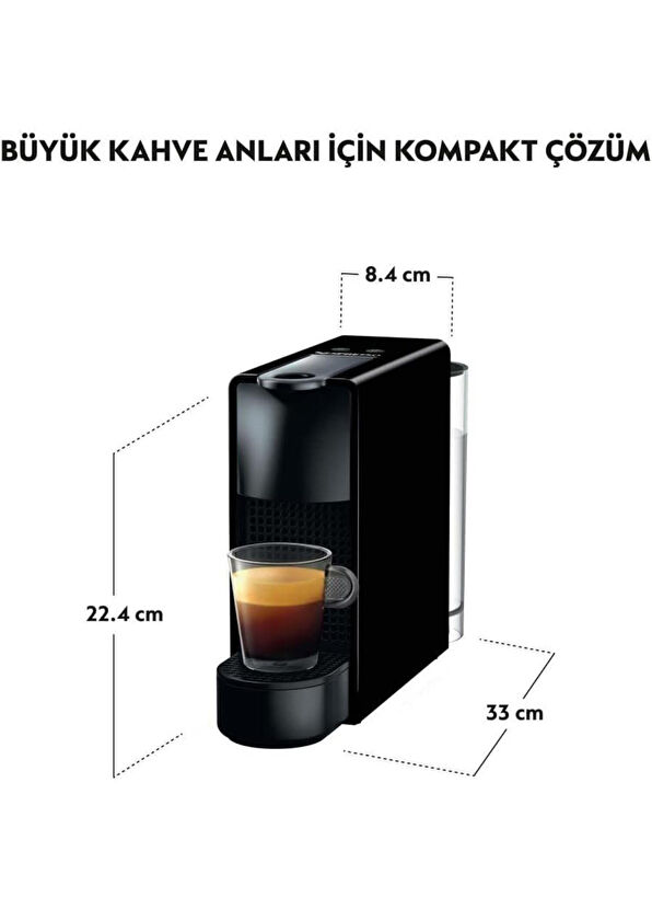 Nespresso C30 Black Eessenza Mini Espresso Kahve Makinesi - 4