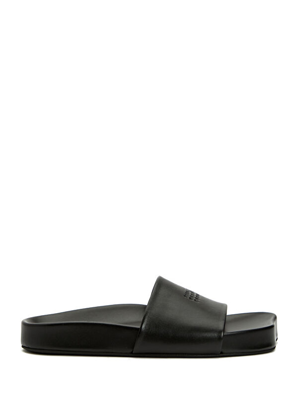 MM6 Maison Margiela Black Men's Leather Slippers - 1