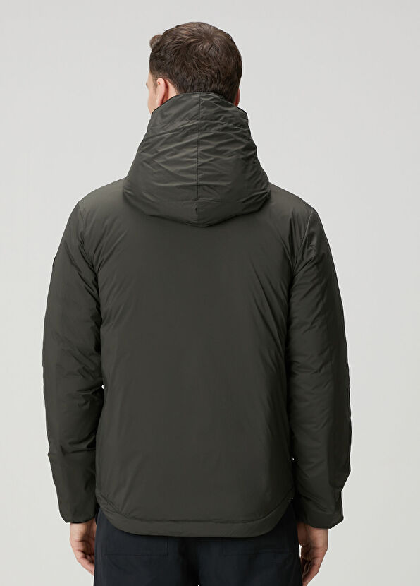 Lodge Koyu Yeşil Kapüşonlu Puff Mont - Görsel 6