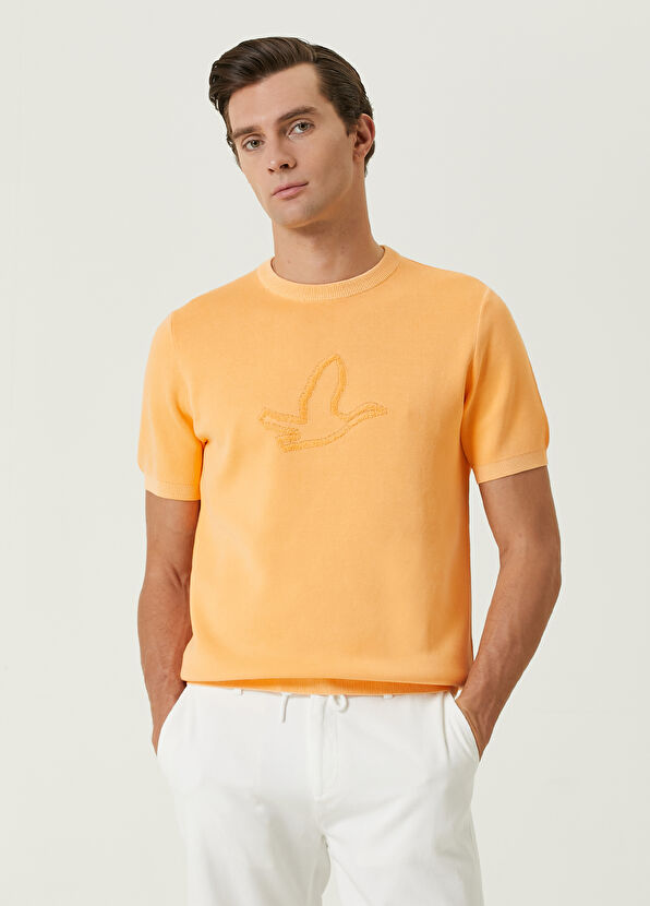 Beymen Club Turuncu Kuş Kontürlü Kısa Kollu Kazak - 2