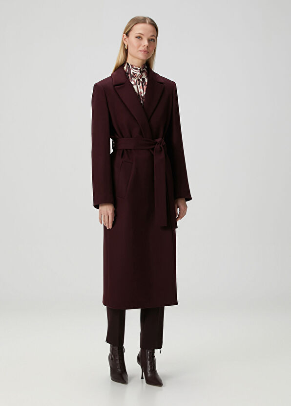 Beymen Collection Mürdüm Yün Palto - 2