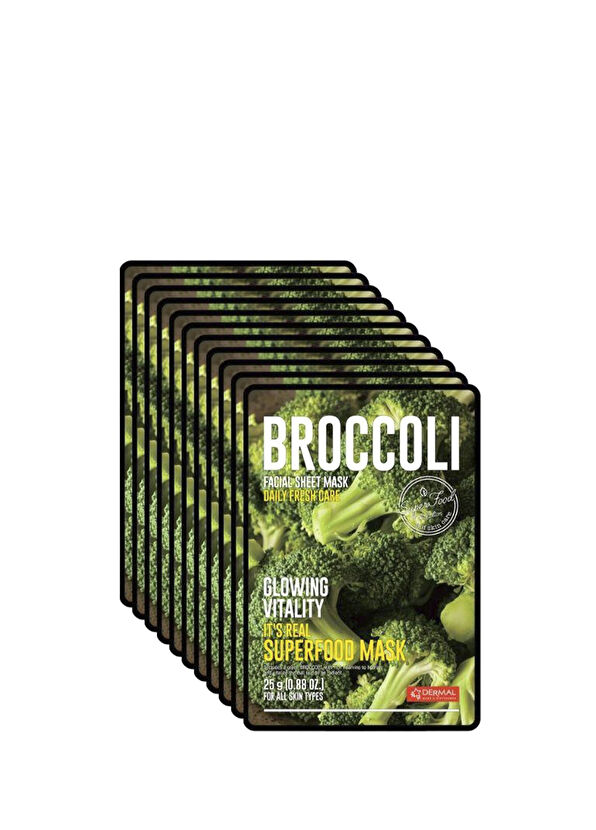 Dermal Broccoli Canlandırıcı ve Parlaklık Kazandıran Brokoli Yüz Maskesi 10 x 25 gr  - 1