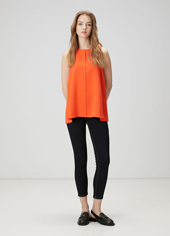 Beymen Club Turuncu Dökümlü Krep Bluz - 2