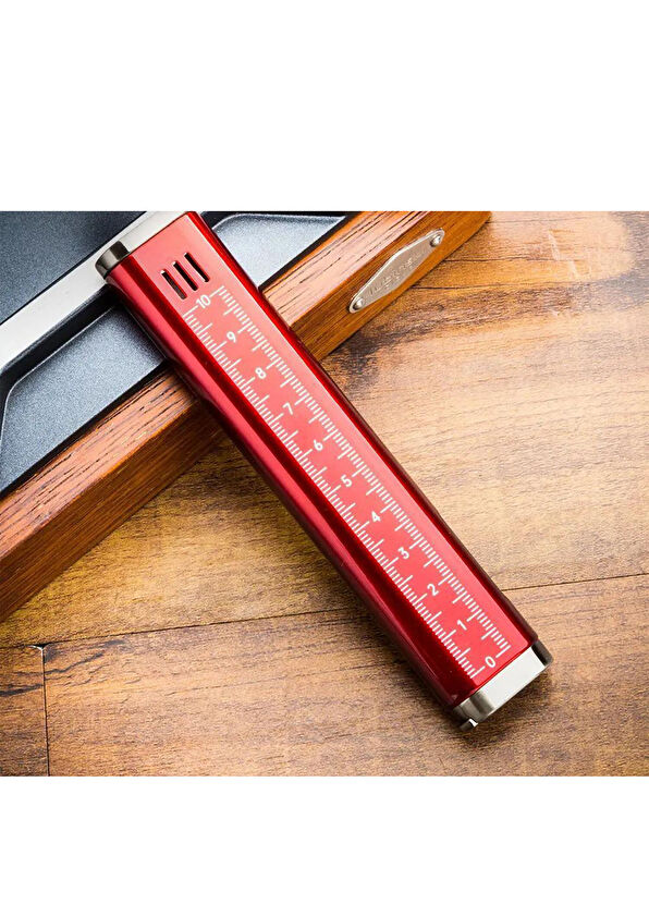 Lubinski Cigar Slim Cetvelli ve Sehpalı Siyah Çift Torch Puro Çakmağı - 3