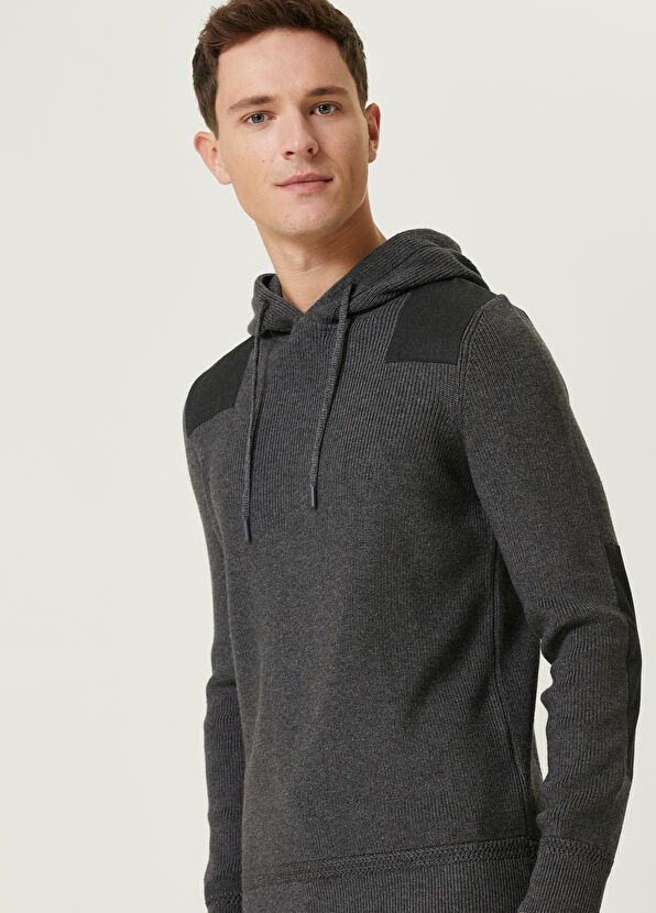 Beymen Club Anthracite Hooded Sweater - 2