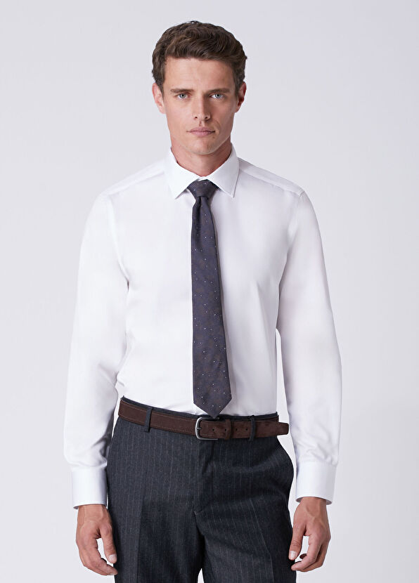 Beymen Club Slim Fit White Non-Iron Twill Shirt - 2