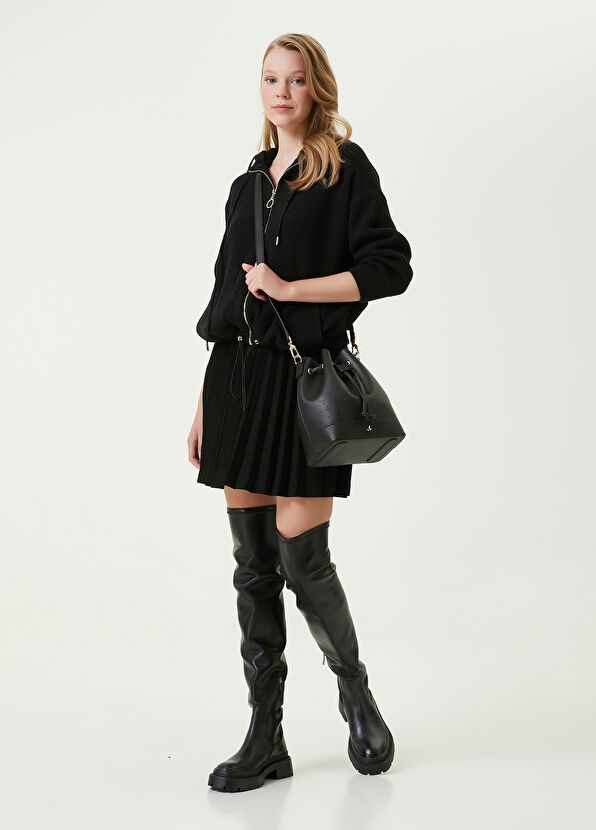 Beymen Club Siyah Logo Detaylı Büzgülü Çanta - 2