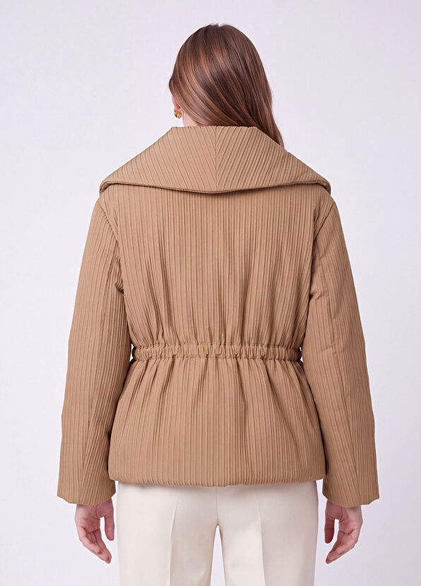 Beymen Club Koyu Bej Çizgi Dokulu Fashion Mont - 4