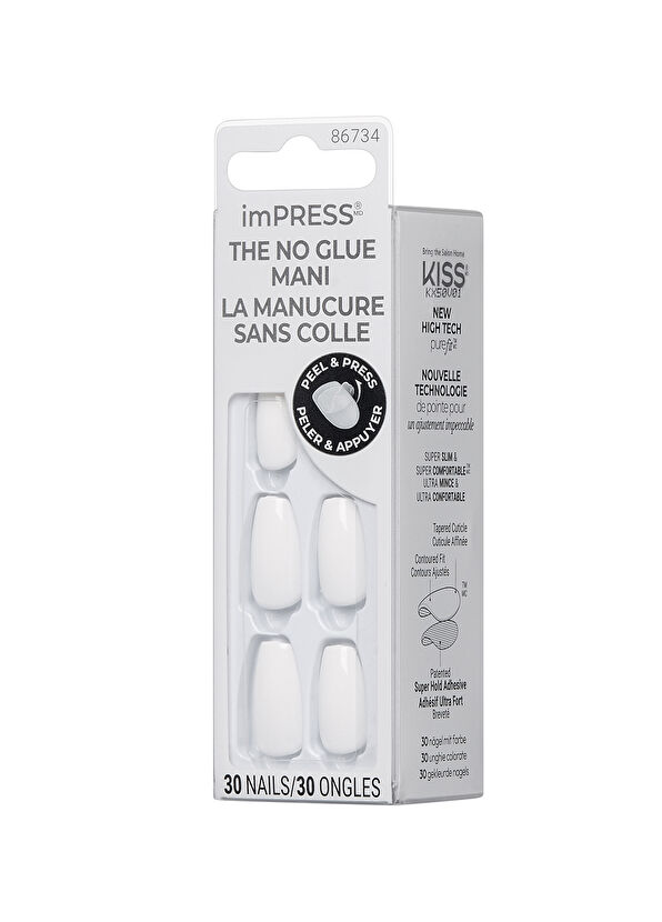 Impress Color Beyaz Kendinden Yapışkanlı Uzun Takma Tırnak - 3
