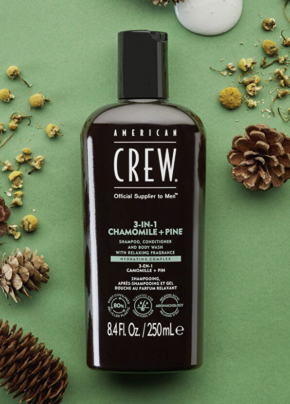 American Crew 3in1 Chamomile & Pine With Relaxing Fragrance Nourishing Shampoo + Conditioner + Body Lotion for Men 250 ml - 2