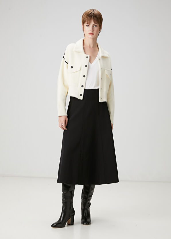 Beymen Club Siyah Midi Kloş Etek - 1