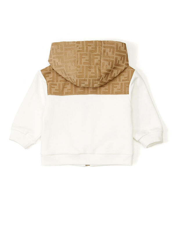 Fendi White Beige Hooded Baby Boy Sweatshirt - 2