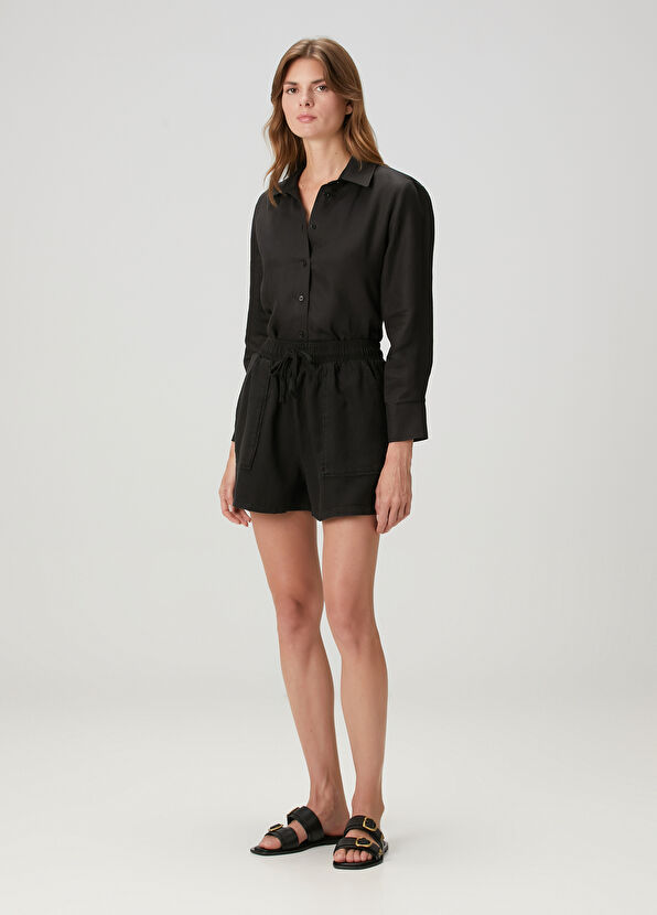 Beymen Club Siyah Keten Şort - 1