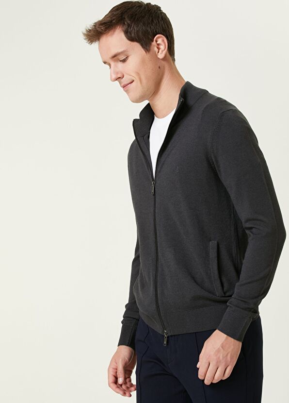 Beymen Club Antrasit Basic Triko Hırka - 2