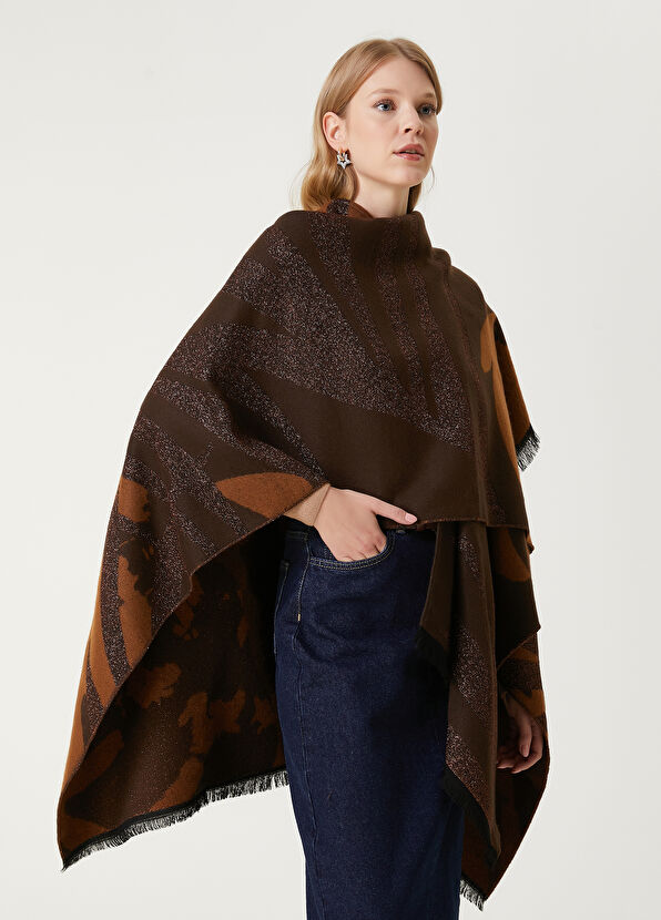 Beymen Club Kahverengi Yaprak Desenli Şal - 4